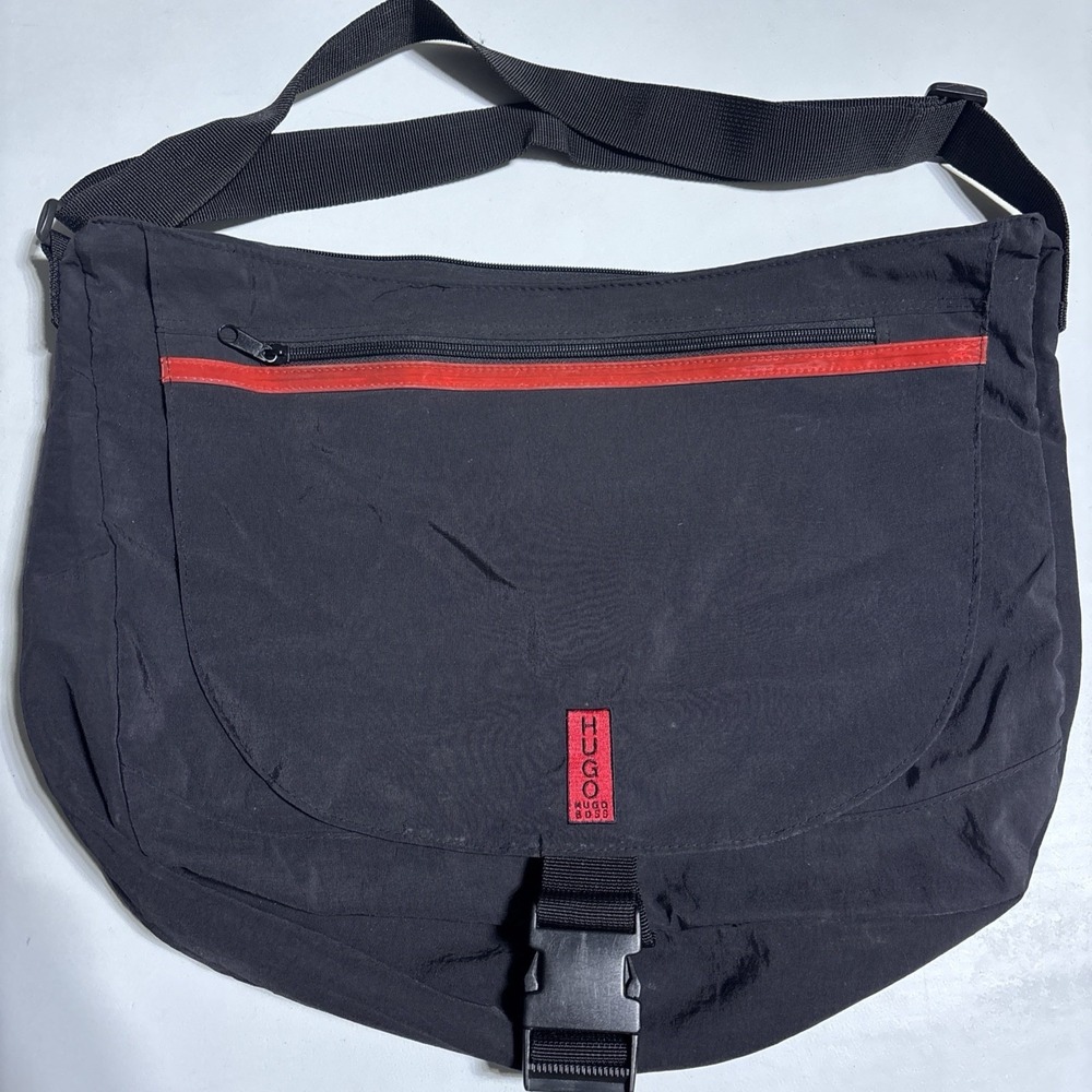 HUGO Boss Messenger Crossbody Bag Adjustable Strap Black